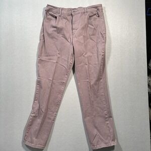Gloria Vanderbilt Amanda 2.0 Slim Leg Jeans Womens 16 Mauve Pink Stretch Denim